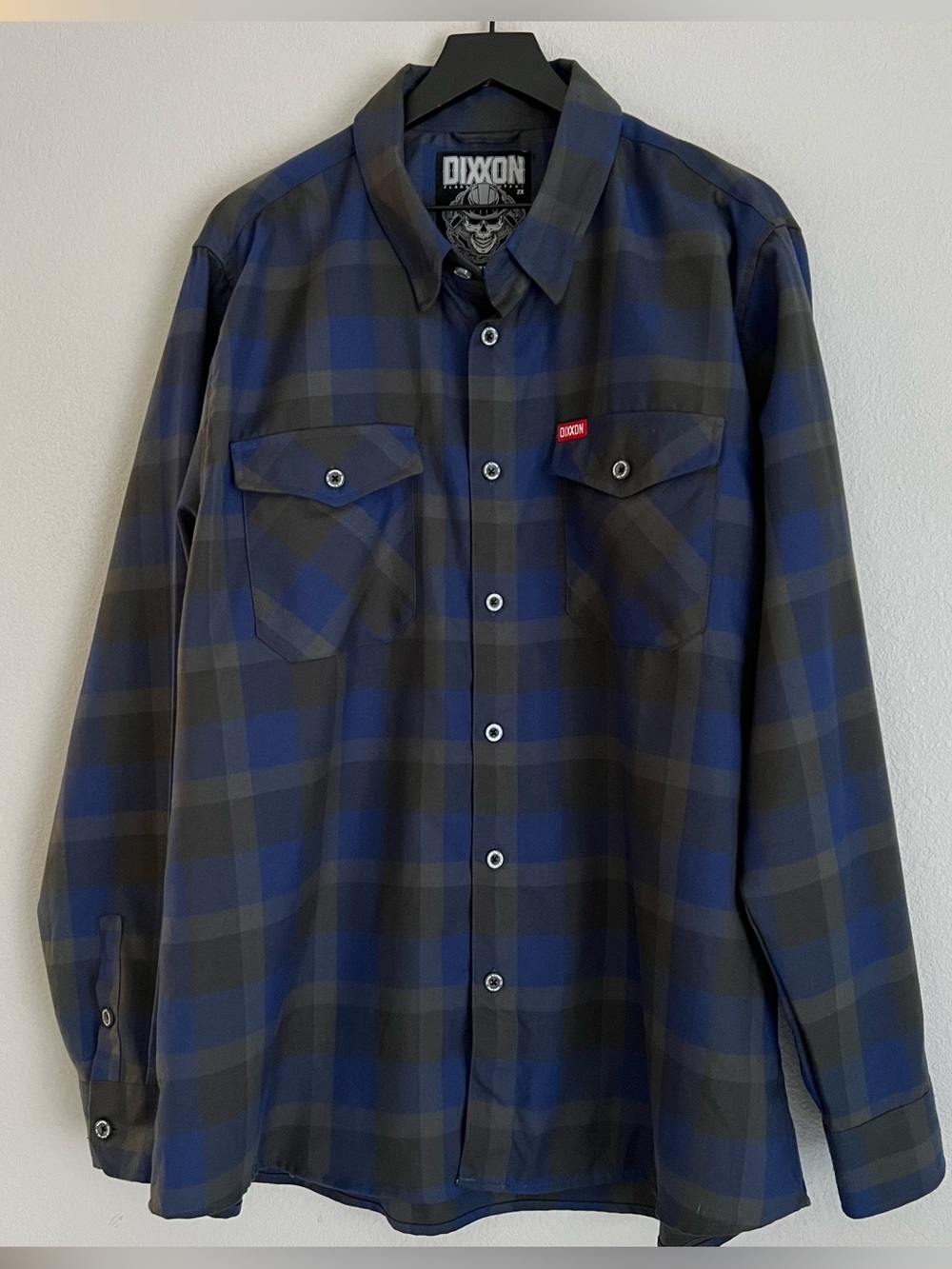 Dixxon Flannel The Roughneck Plaid Shirt 2X Limited Rare Dark Blue